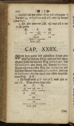 Cap. XXIIX. Wenn forn gantze und gebrochene hinten aber eintzel gebrochene stehen, [...]