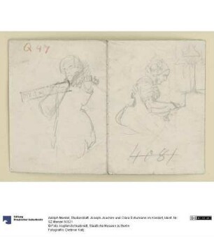 Studienblatt: Joseph Joachim und Clara Schumann im Konzert
