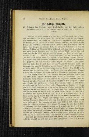 ¬Die¬ heilige Brigitte : die Seherin des Nordens, eine Protestantin vor der Reformation ; (Schluß)