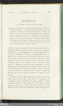 Chapitre VIII. Classification chronologique des roches
