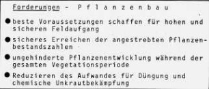 Forderungen "Pflanzenbau"