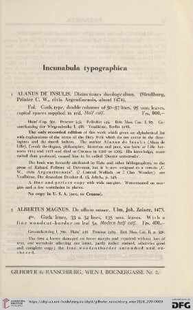 Incunabula typographica (No. 1 - 89)