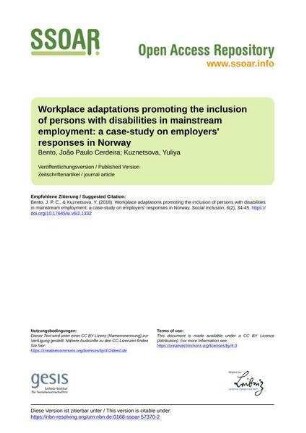Workplace adaptations promoting the inclusion of persons with disabilities in mainstream employment: a case-study on employers' responses in Norway