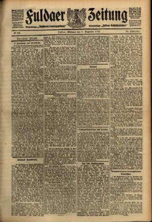 Zweite Ausgabe vom Mittwoch, den 08. Dezember 1909.