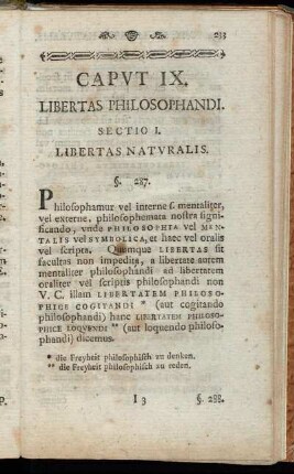 Caput IX. Libertas Philosophandi.