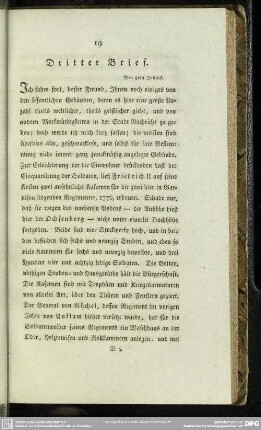 Dritter Brief. Den 9ten Junius