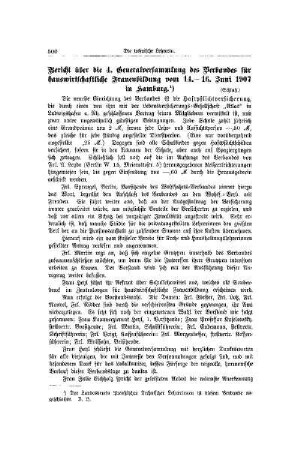 Bericht über die 4. Generalversammlung des Verbandes für hauswirtschaftliche Frauenbildung vom 14.-16. Juni 1907 in Hamburg : (Schluß)