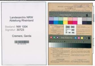Entnazifizierung Gerda Cremers , geb. 30.11.1904 (Staedt.Angestellte)