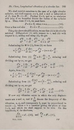 Longitudinal vibrations of a circular bar. [Fortsetzung].