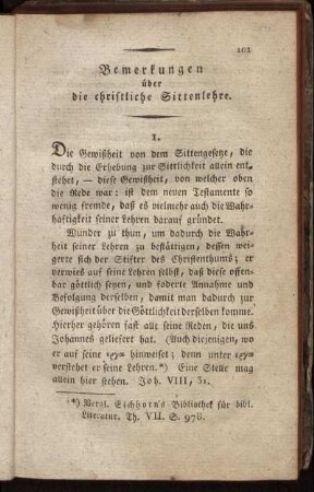 Bemerkungen über die christliche Sittenlehre.