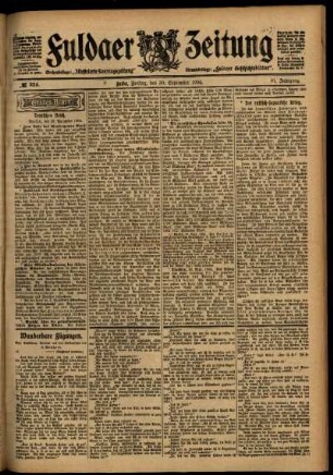Erste Ausgabe vom Freitag, den 30. September 1904.