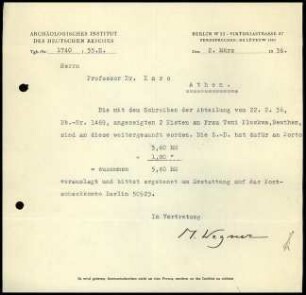 M. Wegner an G. Karo