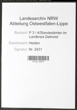 Sterberegister Standesamt Heiden