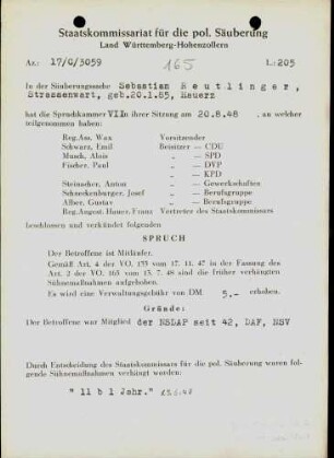 Reutlinger, Sebastian