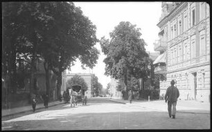 Köslin. Danziger Straße mit Pferdedroschke