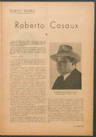 Roberto Casaux : nuevo teatro