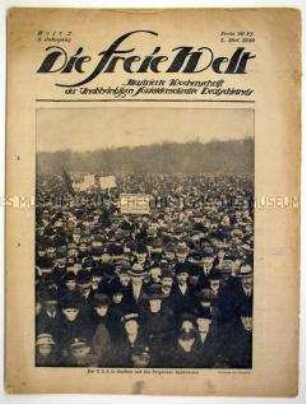 Illustrierte Wochenzeitschrift der USPD "Die Freie Welt" zum 1. Mai 1919