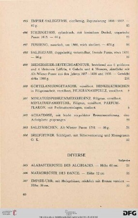 Diverses (Nr. 505-574)