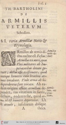 §I. Varia Armillae Notio & Etymologia