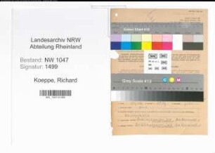 Entnazifizierung Richard Koeppe , geb. 10.02.1891 (Lehrer)