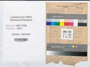 Entnazifizierung Gerhard Jansen, geb. 08.02.1906 (Verw.Angest.)