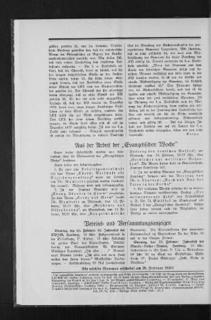 Aus der "Evangelischen Woche"