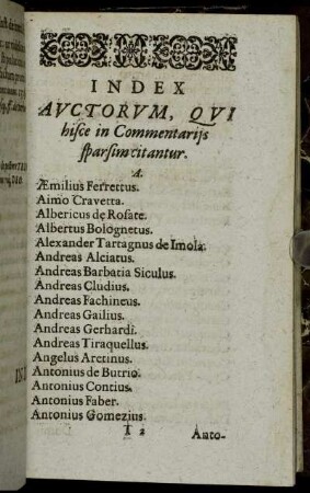 Index Auctorum, qui hisce in Commetariis sparsim citantur