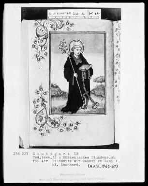 Deutsches Gebetbuch (Waldburg-Gebetbuch) — Heiliger Leonhard, Folio 41verso