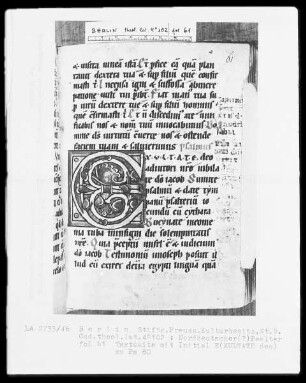 Psalter — Initiale E (xultate deo), Folio 61recto