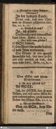 II. Von Gott und seinen Wohlthaten