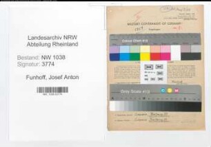 Entnazifizierung Josef Anton Funhoff , geb. 23.02.1910 (Bahnbeamter)