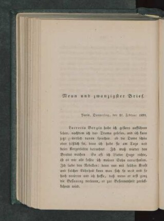 Neun und zwanzigster Brief