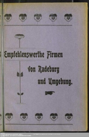 Empfehlenswerthe Firmen von Radeburg und Umgebung