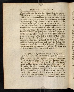 64-66, XV - XVI; Corollaria