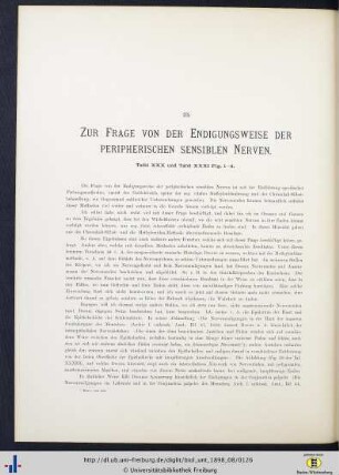 Zur Frage von der Endigungsweise der peripherischen sensiblen Nerven.