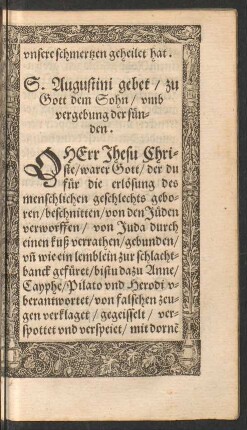 S. Augustini gebet/ zu Gott dem Sohn/ umb vergebung der sünden.