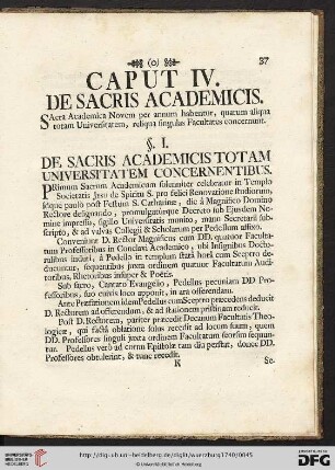 Caput IV: De Sacris Academicis