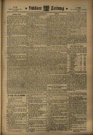 Zweite Ausgabe vom Freitag, den 17. Februar 1911.