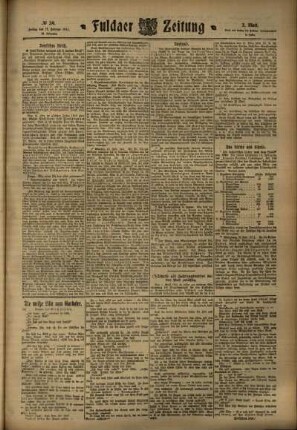 Zweite Ausgabe vom Freitag, den 17. Februar 1911.