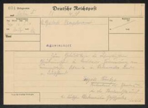 Brief von Ingolf Kuntze an Gerhart Hauptmann