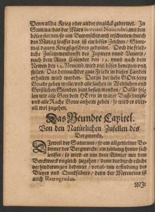 Das Neundte Capitel. Von den Natürlichen Zufellen des Bergwercks.