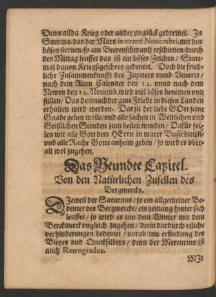 Das Neundte Capitel. Von den Natürlichen Zufellen des Bergwercks.