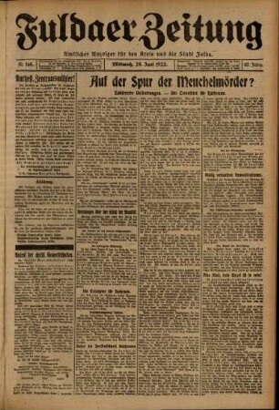 Ausgabe vom Mittwoch, den 28. Juni 1922.