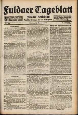 Ausgabe vom Dienstag, den 22. November 1921.