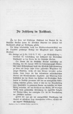 Die Festsetzung im Rathhause