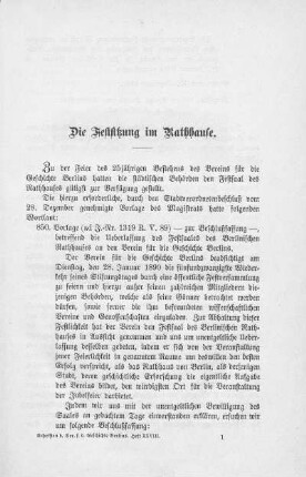 Die Festsetzung im Rathhause