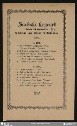 Serbski konvert ńeźelu 24. septembera w kjarcḿe "zur Bleiche" w Borkowach
