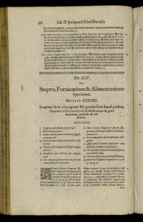 Tit. XIV. De Stupro, Fornicatione & Alimentatione Spuriorum.