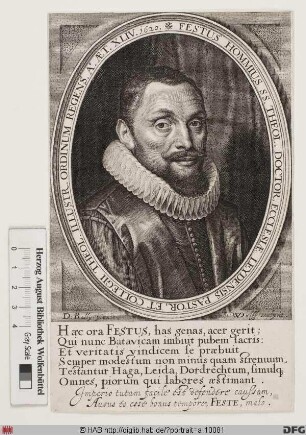 Bildnis Festus Hommius (eig. Fetse od. Fetzo Homminga)
