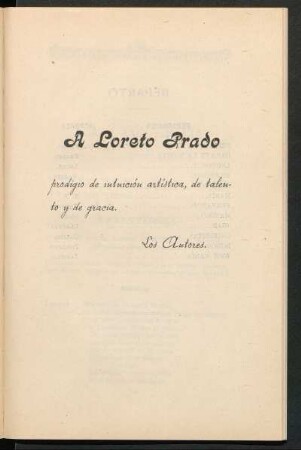[Dedicatoria] A Loreto Prado